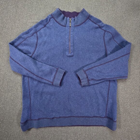 Tommy Bahama Mens 1/4 Zip Reversible Sweatshirt Size XXL, 2XL Tencel - Picture 4 of 12